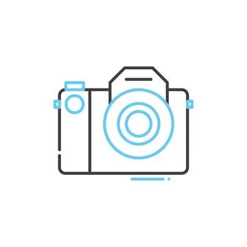 Mirrorless camera line icon, outline symbol, vector illustration, concept sign Stock Illustration