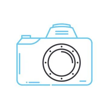 Mirrorless camera line icon, outline symbol, vector illustration, concept sign 스톡 일러스트