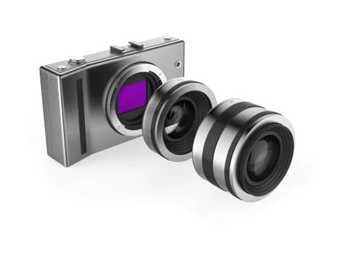 Mirrorless camera system Stock Illustration