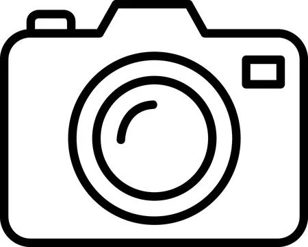 Mirrorless digital camera body line art icon Stock Illustration