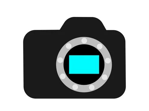Mirrorless or DSLR camera without lens. Mount and full frame image sensor. Eq Stock Illustration