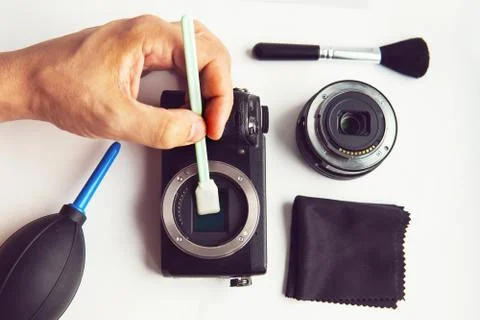 Mirrorless Sensor cleaning and Maintenance, Stock Photos