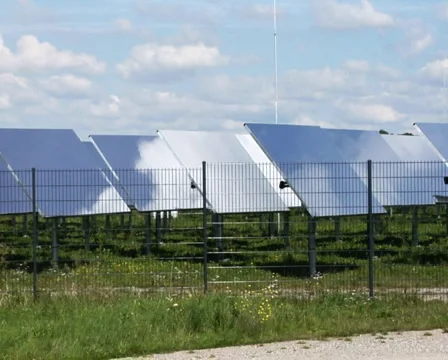 Mirrors of the concentrated solar power system Jülich, Germany Stock Footage