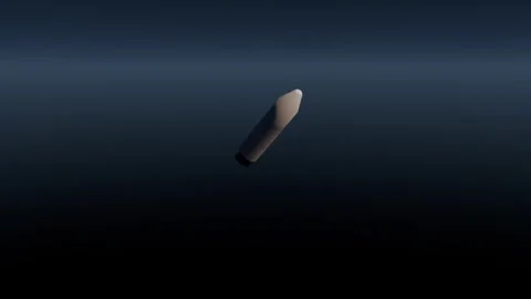 MIRV Ballistic Missile Launch and Warhead Separation 3D Military Simulation Vídeos de archivo 332016633
