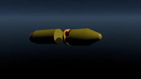 MIRV Ballistic Missile Launch and Separation 3D  Animation color green and sand Vídeos de archivo 332020453