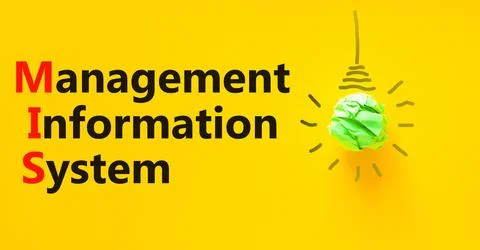 MIS management information system symbol. Concept words MIS management inform Stock Photos