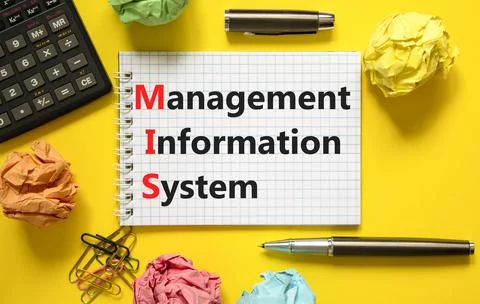 MIS management information system symbol. Concept words MIS management inform Foto stock