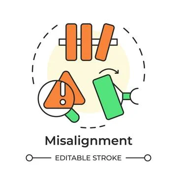 Misalignment multi color concept icon Stock Illustration