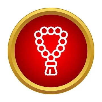 Misbaha prayer beads concept in round icon Stock Illustration