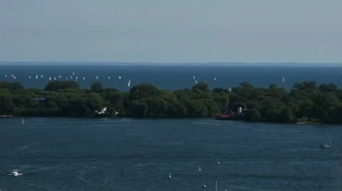 MISC BoatsOnTheLake Stock Footage 7733722