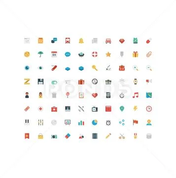 Misc small colorfull icons set Modello PSD