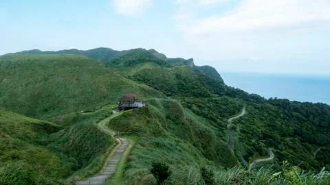 Miscanthus on the Cao Ling Ancient Trail in the northeast corner of Taiwan Foto stock