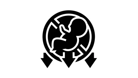 Miscarriage baby glyph icon animation Stock Footage 163727853