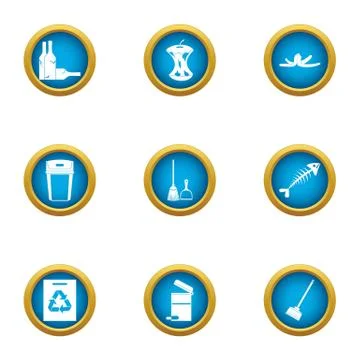 Miscarry icons set, flat style Stock Illustration
