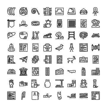 Miscellaneous abstract pictograms collection in linear style Stock Illustration
