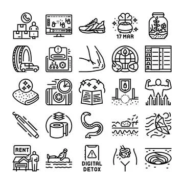 Miscellaneous collection of outline vector icons イラスト素材