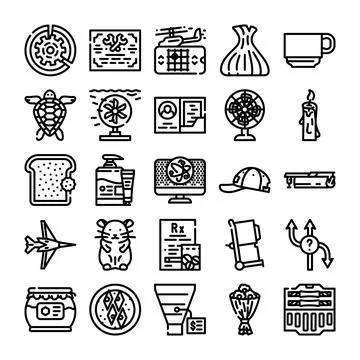 Miscellaneous collection of various everyday line icons concepts Stock Illustration