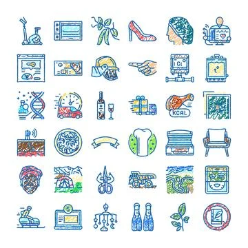 Miscellaneous doodle icons drawing various object concepts Stock Illustration