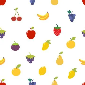 Miscellaneous fruits seamless pattern Stock Illustration