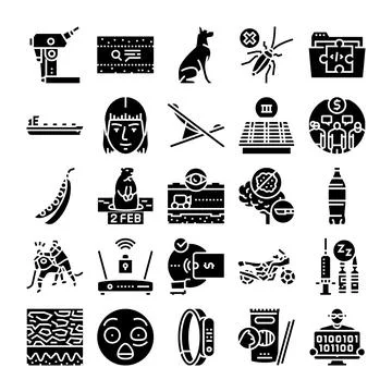 Miscellaneous glyph icons set for web applications 스톡 일러스트