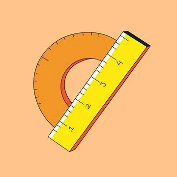 Miscellaneous icon for math in flat design. Items for school. Tools for mea.. Stock Illustration