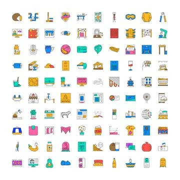 Miscellaneous icon set illustrating various concepts and objects 스톡 일러스트
