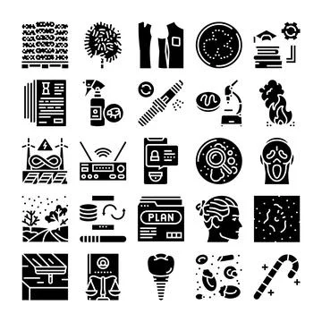 Miscellaneous icons representing various concepts and themes 스톡 일러스트