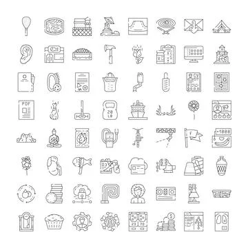 Miscellaneous line icons vector set for modern ui ux design イラスト素材