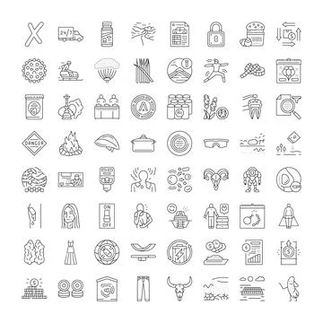 Miscellaneous line infographic elements and symbols set Stock Illustration