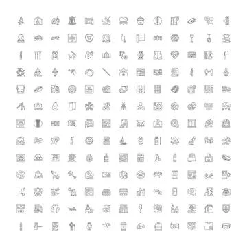 Miscellaneous linear icons collection for web design 스톡 일러스트