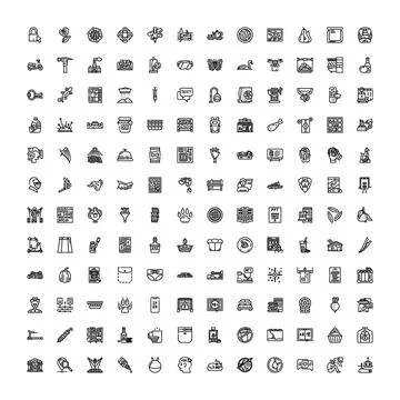 Miscellaneous linear icons set for web and applications Stock Illustration