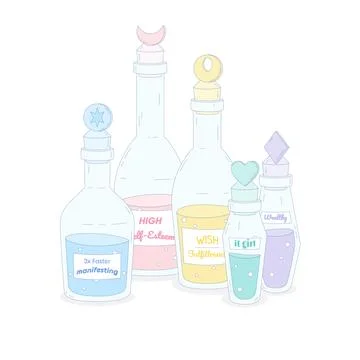 Miscellaneous magic potion Stock Illustration
