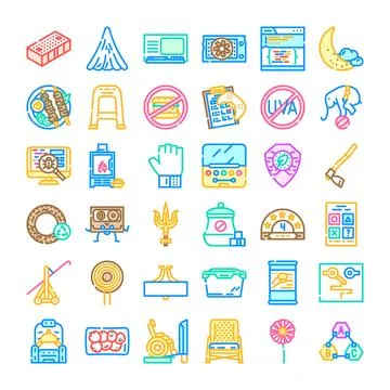 Miscellaneous objects collection graphic design elements Stock Illustration