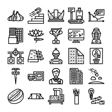 Miscellaneous outline icons set for web and print イラスト素材