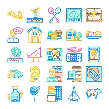 Miscellaneous outline vector icon collection design elements Stockillustratie