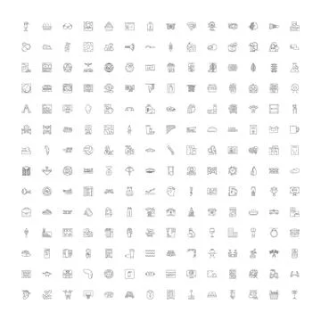 Miscellaneous thin line icons collection for web and mobile interfaces Stock Illustration