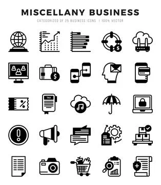Miscellany Business elements. Lineal Filled web icon set. Simple vector ill.. 스톡 일러스트