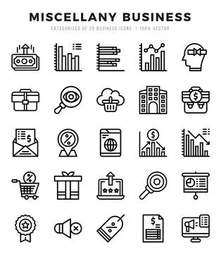 Miscellany Business elements. Lineal web icon set. Simple vector illustration 스톡 일러스트