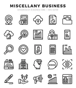 Miscellany Business elements. Lineal web icon set. Simple vector illustration 스톡 일러스트