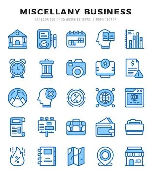 Miscellany Business elements. Two Color web icon set. Simple vector illustr.. Stock Illustration