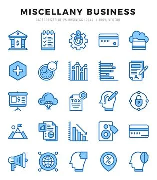 Miscellany Business elements. Two Color web icon set. Simple vector illustr.. Stockillustratie