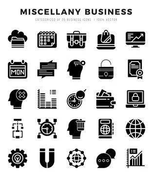 Miscellany Business Icon Bundle 25 Icons for Websites and Apps Stock-Illustration