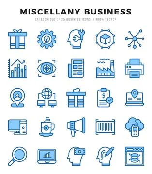 Miscellany Business Icon Bundle 25 Icons for Websites and Apps Stock Illustration
