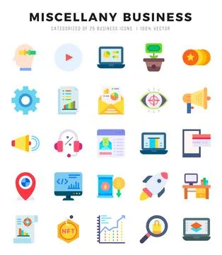 Miscellany Business Icon Bundle 25 Icons for Websites and Apps Stock Illustration