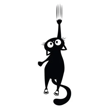 A mischievous black cat on a clean white design Stock Illustration