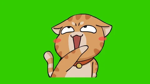 Mischievous Cat Animation - Green Screen Stock Footage 282773912