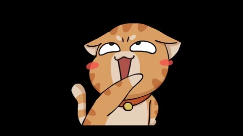 Mischievous Cat Animation - Transparent Background Stock Footage 282773911