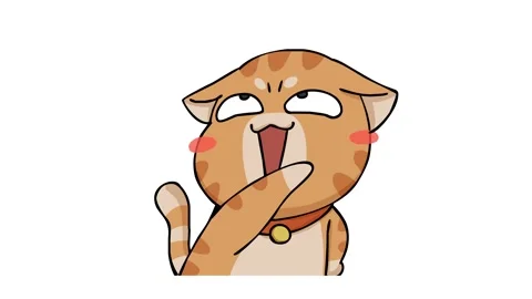 Mischievous Cat Animation - White Background Stock Footage 282773913