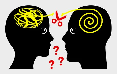 Miscommunication in Marriage Stock Illustration
