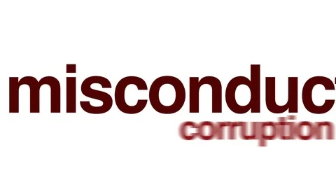Misconduct animated word cloud. 스톡 동영상 70314002